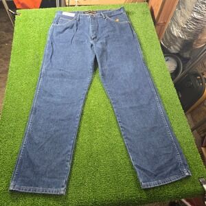 Wrangler FR Jeans Flame Resistant 31MWZ Relaxed Fit Cowboy Dark Wash Men's 38x32